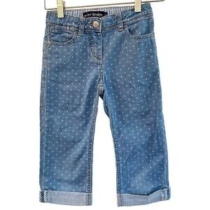 Mini Boden Capri Jeans sz 7 Girls Cropped Polka Dot Jeans